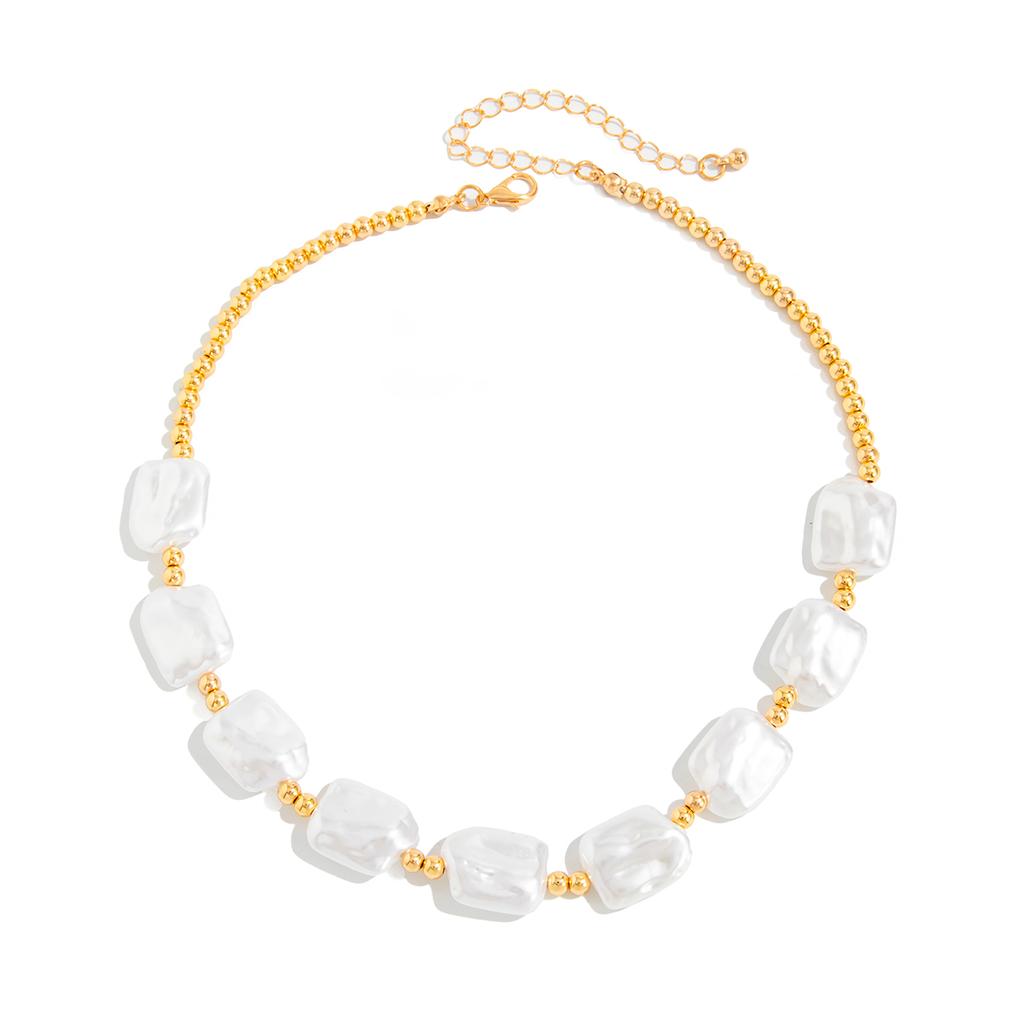 Ingemark Bohemia Imitation Peal Chokers Necklace for Women Wedding Bridal Simple Adjustable Beads Chain Y2K Jewelry Accessories