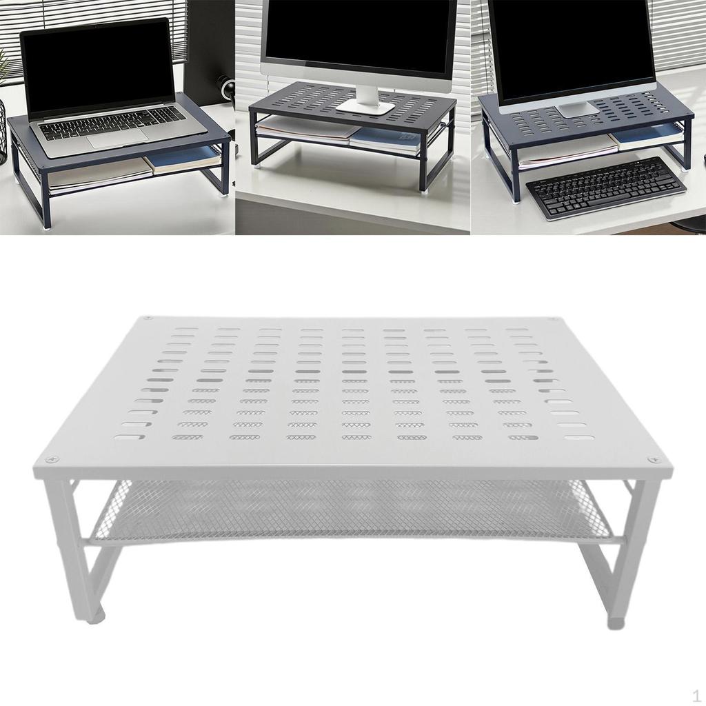 Ständer Erhöhung Rack Schreibtischzubehör Organizer 2 Ebenen für Drucker Wohnungen