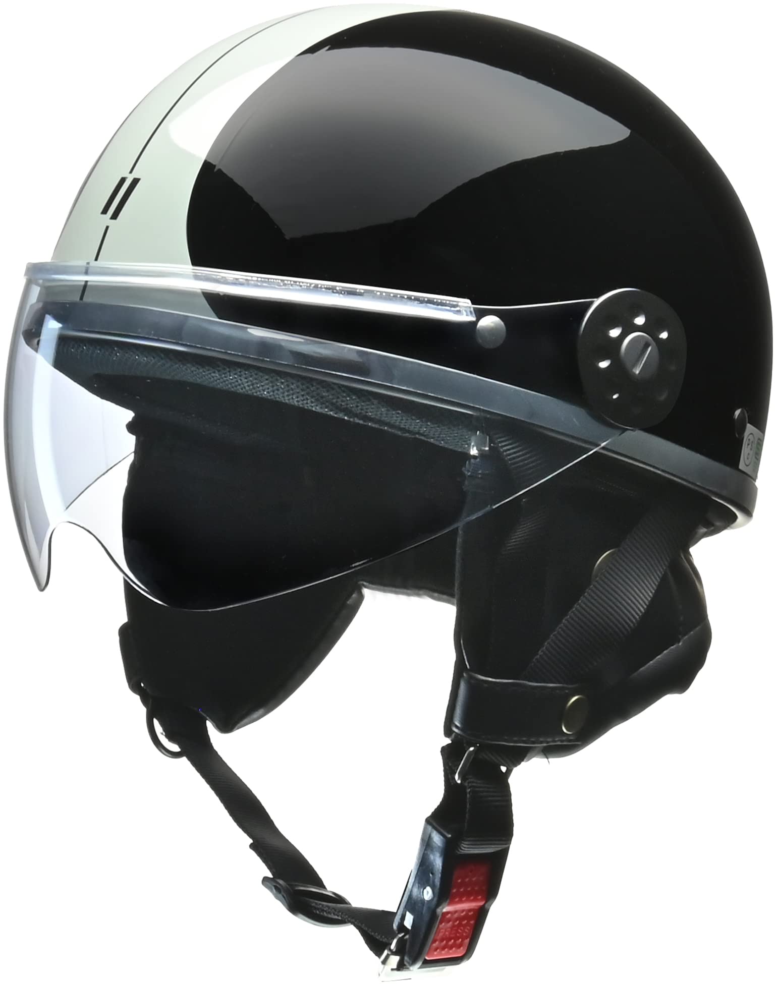 

LEAD Motorcycle Half Helmet Free than O-ONE Black/Silver - (Less 57-60cm)