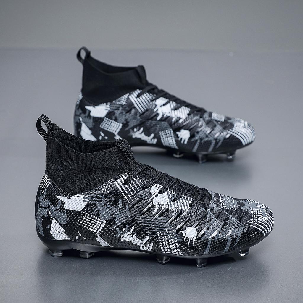 Professional Football Shoes Men Society Unisex Sneaker Sports High Quality TF/FG Long Spikes Soccer Shoes Cleats Football Boots