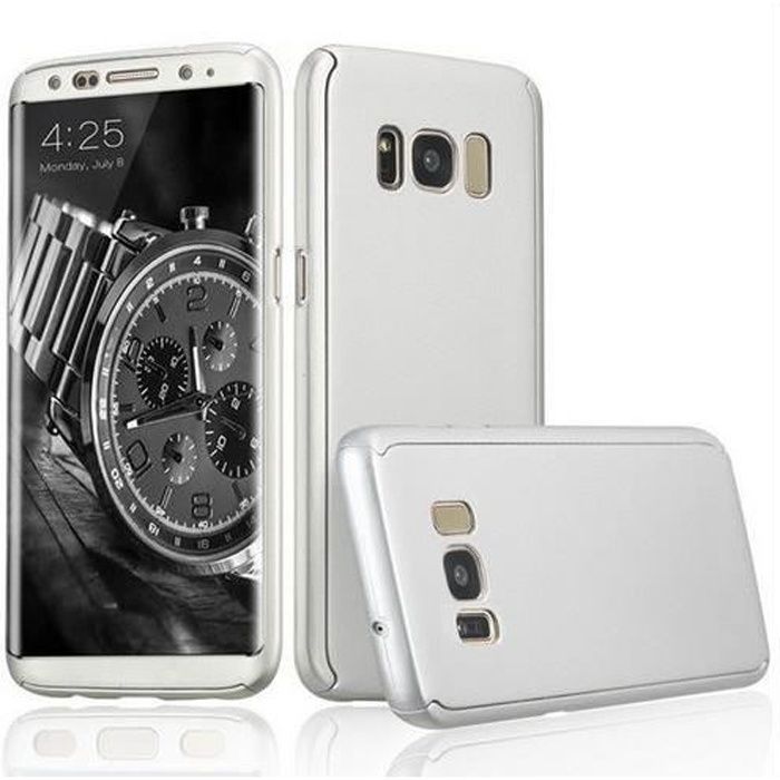 Case for Samsung Galaxy S8 PLUS - Silver Case Cover 360 Full Hybrid Rigid Hard Plastic Integral Phonillico®