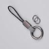 Matte Leather Car Keychain Key Ring Unisex Small Accessory Pendant Durable Metal Loop and Leather Strap for Everyday Use