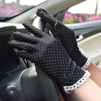 Thin Sun Gloves Breathable Lace Patchwork Gloves Fashion Driving Gloves