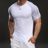 High Street Casual Short Sleeve Round Neck T-shirt Fashion Sporty Slim Stretch Breathable Fitness Outdoor Top