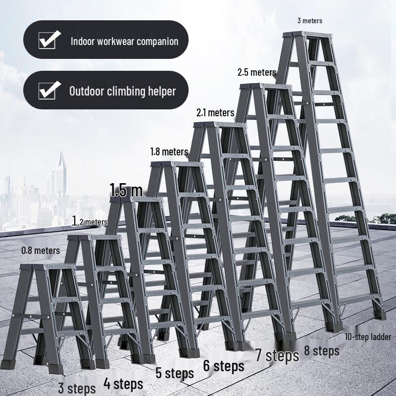 Lianyu Heavy-Duty Aluminum Folding A-Frame Ladder