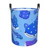 Polka Dot Shark Dirty Laundry Baskets Folding Large Waterproof Clothes Storage Basket For Home Kids