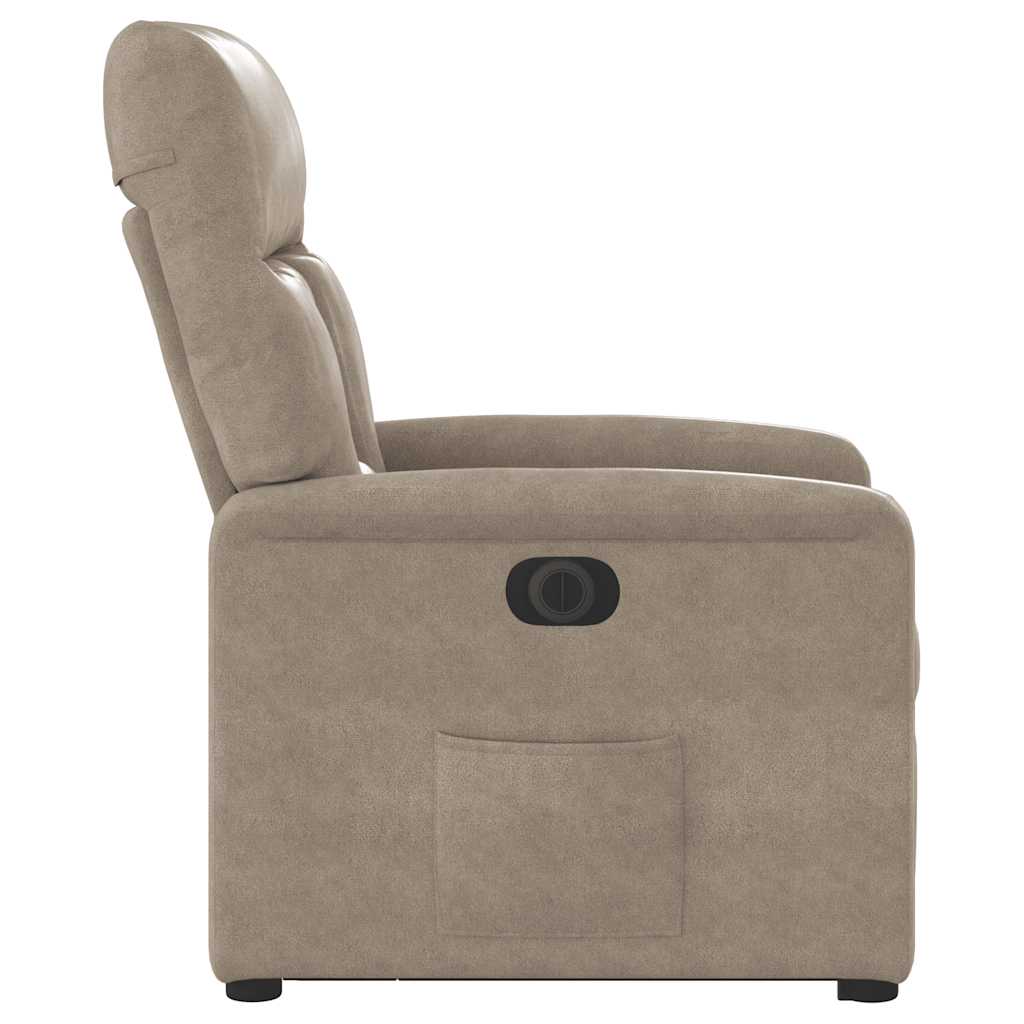 Recliner Chair with Lift Assistance Electric Taupe Microfiber Fabric