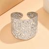 European and American Retro Hammered Texture Adjustable Stainless Steel Ring