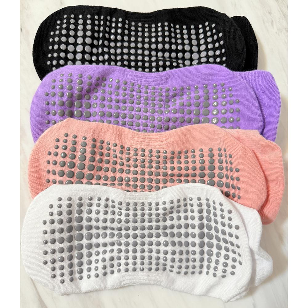 4 Pairs Women Yoga Socks Sports Anti Slip Silicone Fitness Professional Training Running Pilates Protecting Heel Ear Short Socks