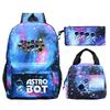 Game Astro bot peripheral printing fashion primary and secondary school students schoolbag three-piece set multi-function large capacity