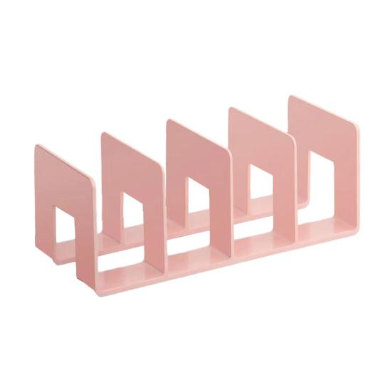 Organisateur de Bureau Boodend Support de Livres avec 4 Compartiments Verticaux Plastique