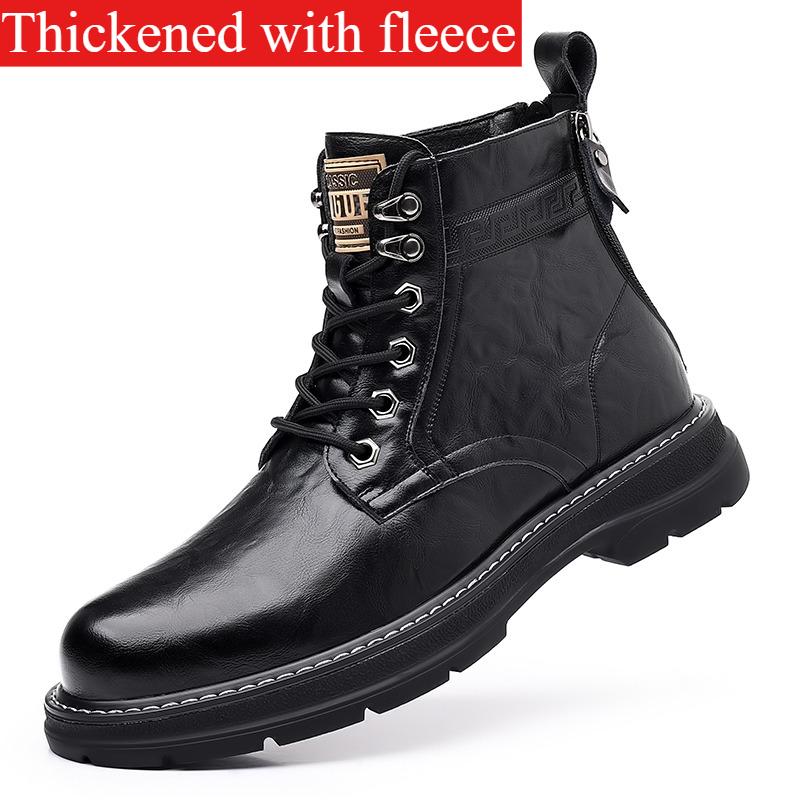 British Style Men's Genuine Leather Boots Fashionable Business Short Boots Winter Ankle Boots Men's Work Boots Versatile