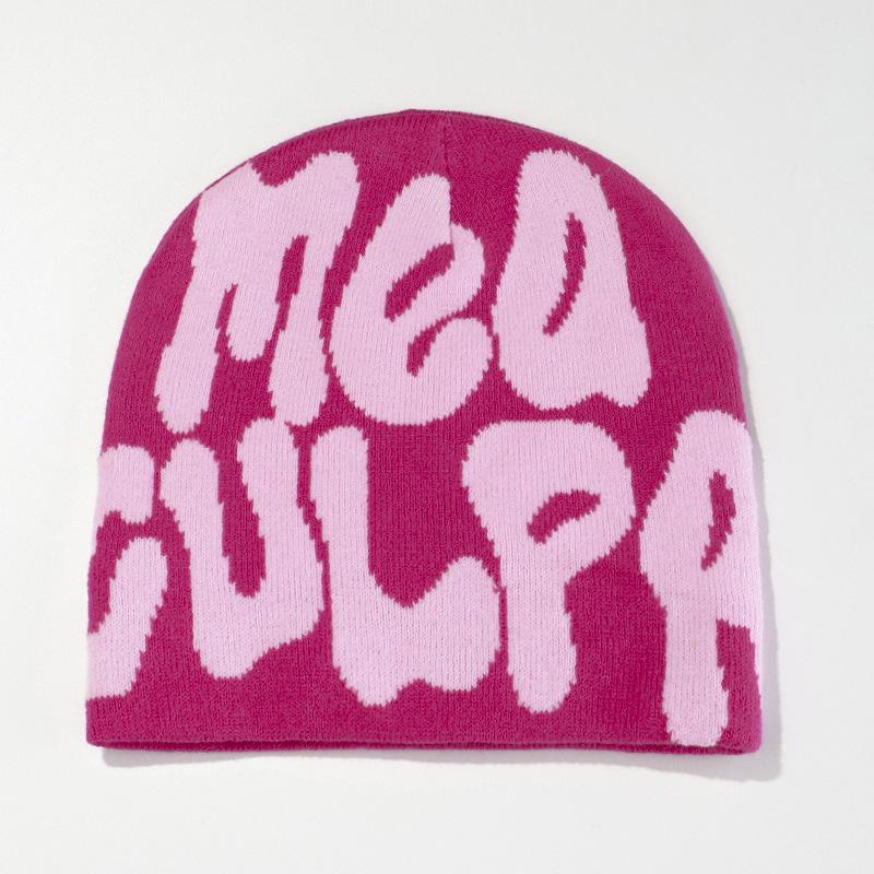 Unisex Hip-Hopová Pletená Čepice s Nápisem: Stylová teplá pletená čepice Streetwear