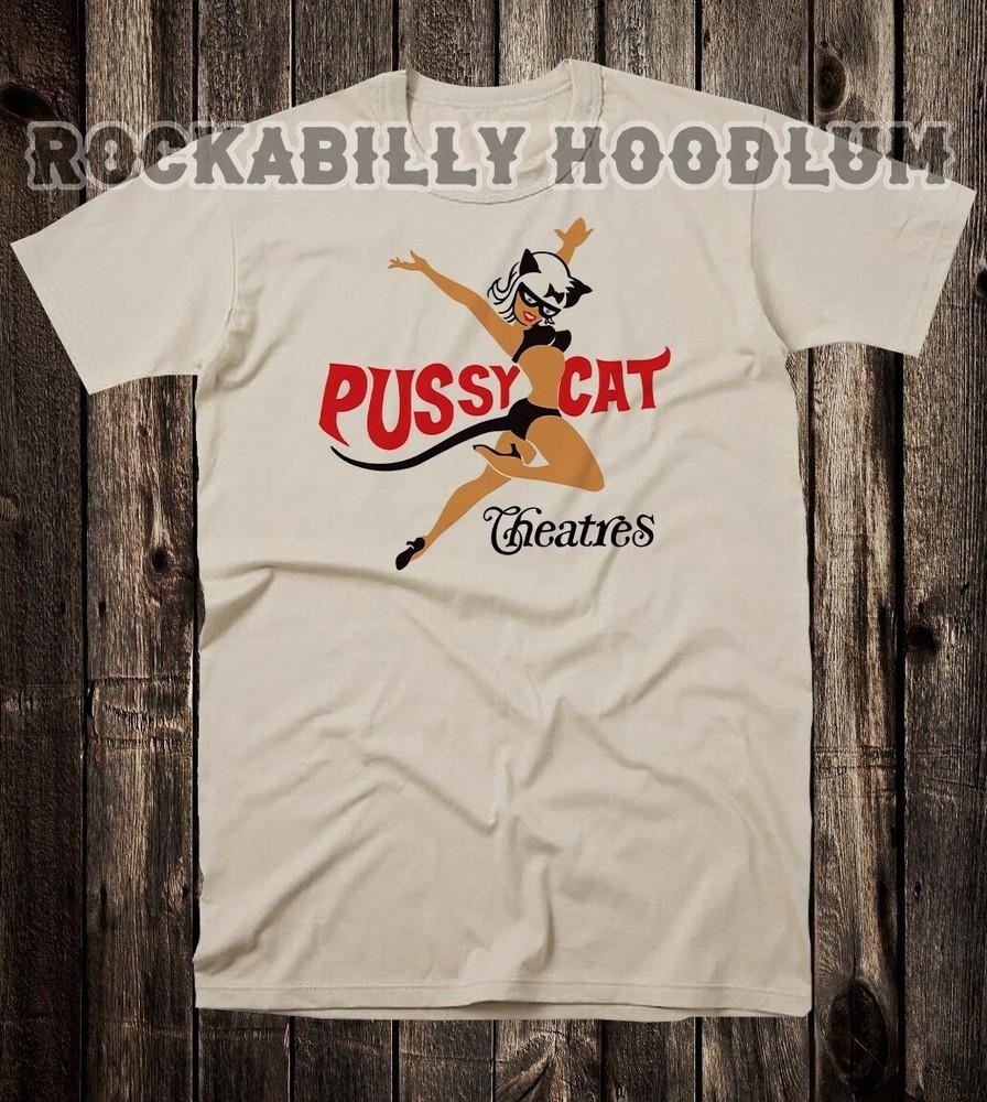 

Retro Travel Tee T Shirt Vtg Art Pin Up Old Pussycat Adult Theaters CA 3XL