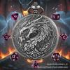 Extra-Large Retro Dragon Fire Pocket Watch Case with DND RPG Dice for Board Games