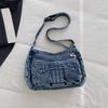 Casual Denim Crossbody Bag Women's Lightweight Commuter Shoulder Bag Fashionable New Style Versatile Korean Design