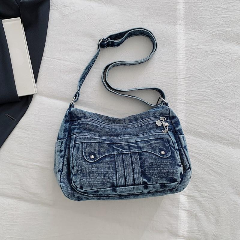 Casual Denim Crossbody Bag Women's Lightweight Commuter Shoulder Bag Fashionable New Style Versatile Korean Design