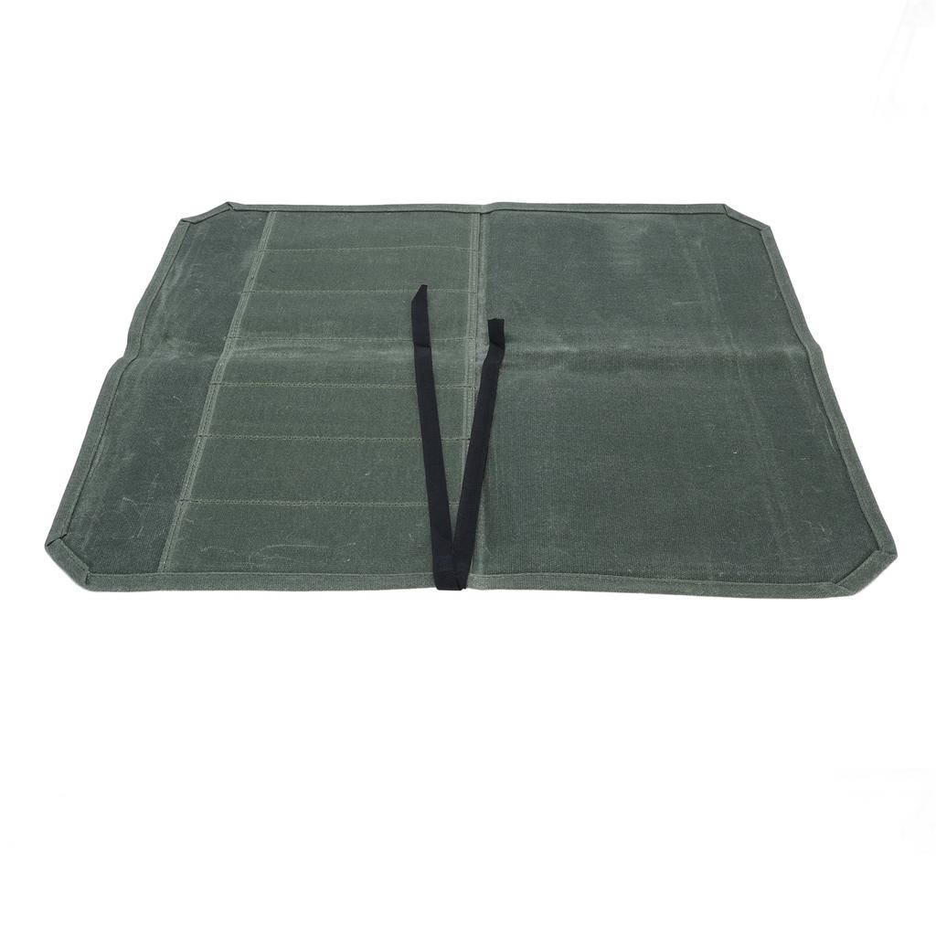 Besteckrolltasche Nass gewachste Leinwand Tragbar 7 Fächer Kochbesteckrolle Aufbewahrungstasche für Outdoor