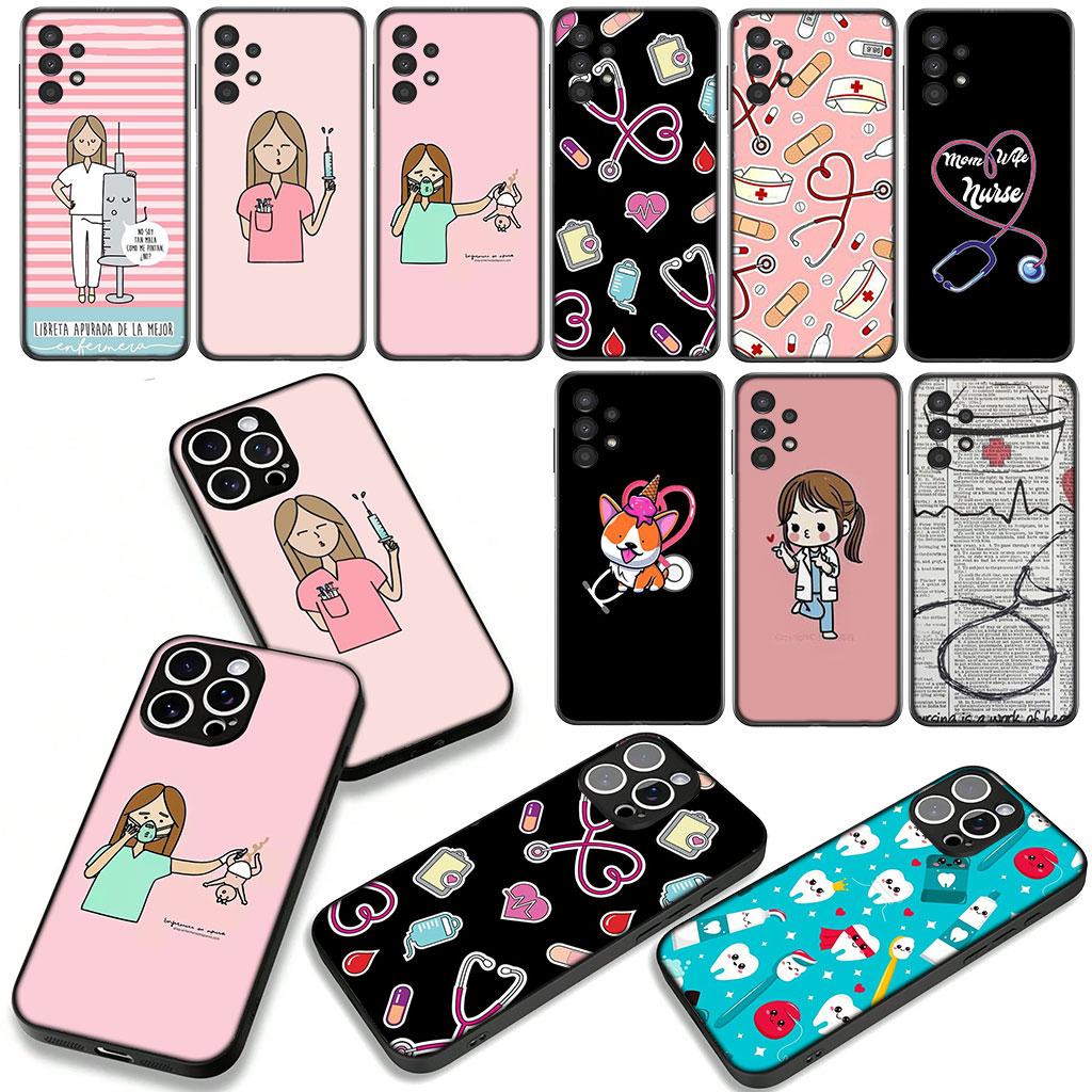 For Motorola Moto G54 G05 G24 G85 G15 G57 G86 Power Edge 50 30 Fusion Neo Pro Case Nurse Doctor Stethoscope Happy Tooth Dentist