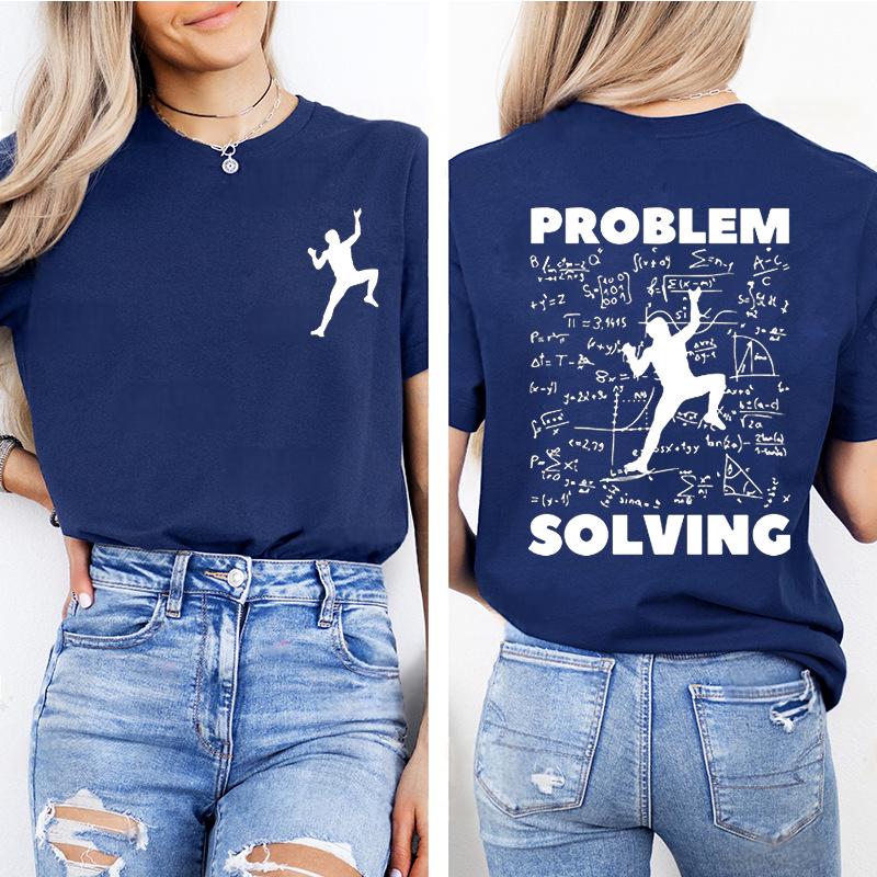Casual European Fit Rock Climbing Graphic T-Shirt – Loose, Short Sleeve, Fashionable Top