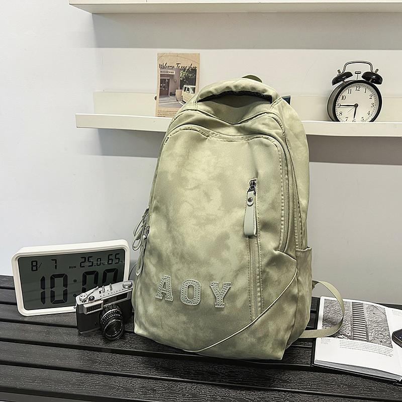 Fashionable College Backpack With Tie Dye And Letter Printing Design Teens For