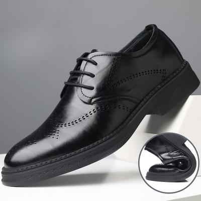 Chaussures Oxford pour hommes en cuir véritable chaussures habillées Brogue chaussures d'affaires classiques formelles homme