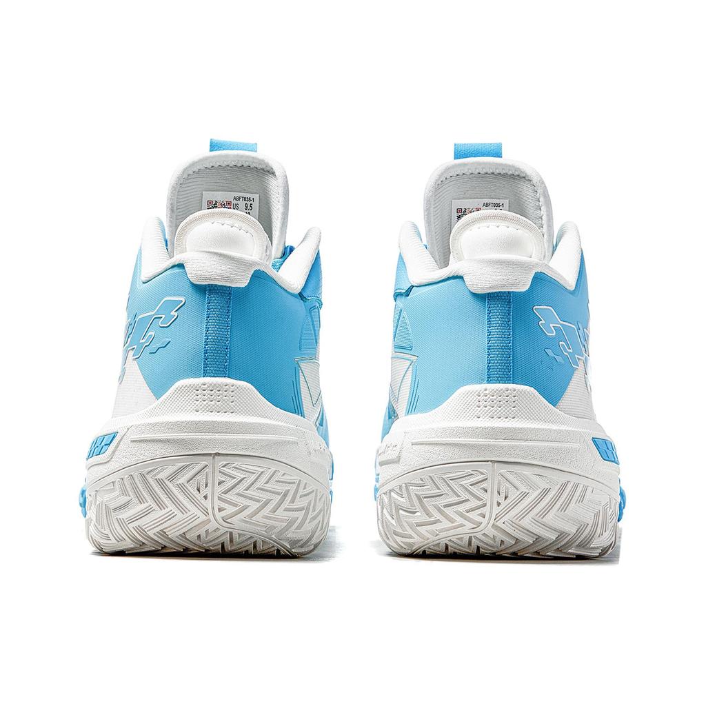 New LiNing Shudder Cushioned Slip Resistant Lightweight Rebound High Top Basketball Shoes Men's Blue White ABFT035-1