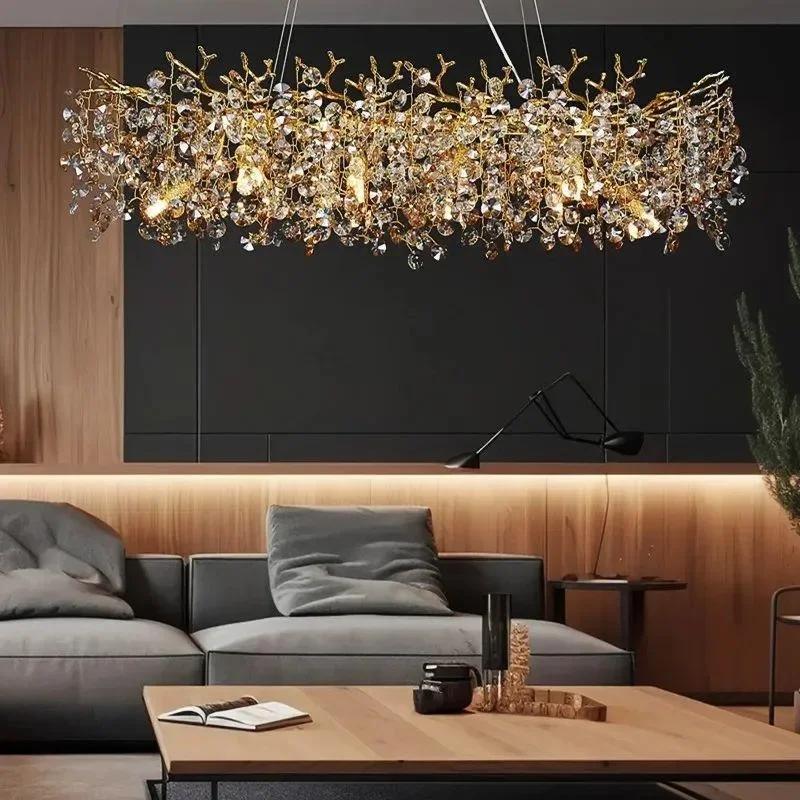 2025 New Modern Crystal Chandelier Nordic Luxury Restaurant Lamp Living Room Bedroom Sunflower Indoor Home Decoration Lamp
