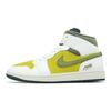 Jordan Air Jordan 1 Moss Green White Rhythm Mid top Vintage Basketball Shoes Men's HV4091-102(Team1321-)