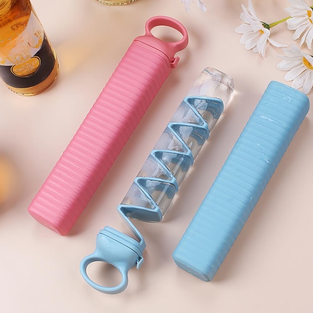 Creative Ice Cube Mold Pull-out Bar 10 Grid Frozen Ice Cube Plate Maker Silicone Ice Box Suitable for Home Bars Kitchen Homemade