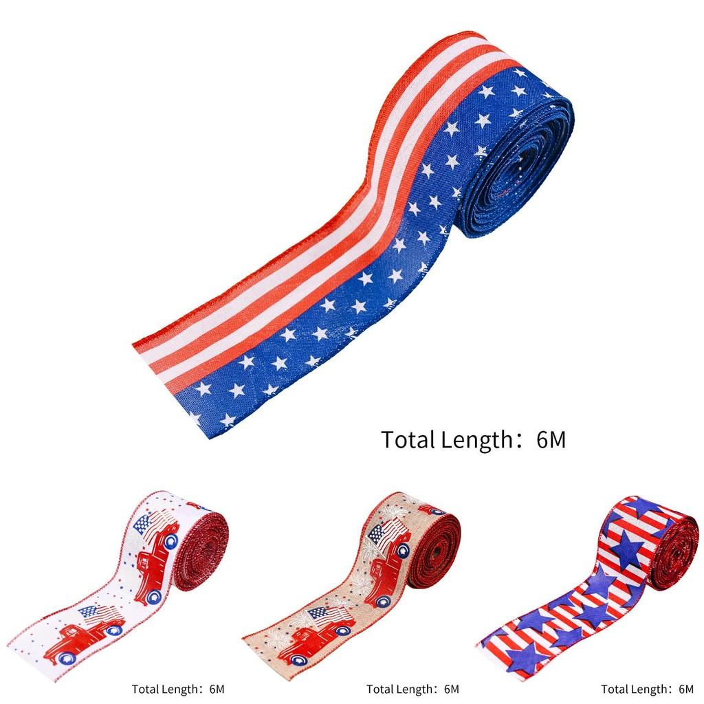 Colorful Independence Day Car Print Ribbon 6 Meter Decorative Ribbon For Festive Home And Store Gifts
