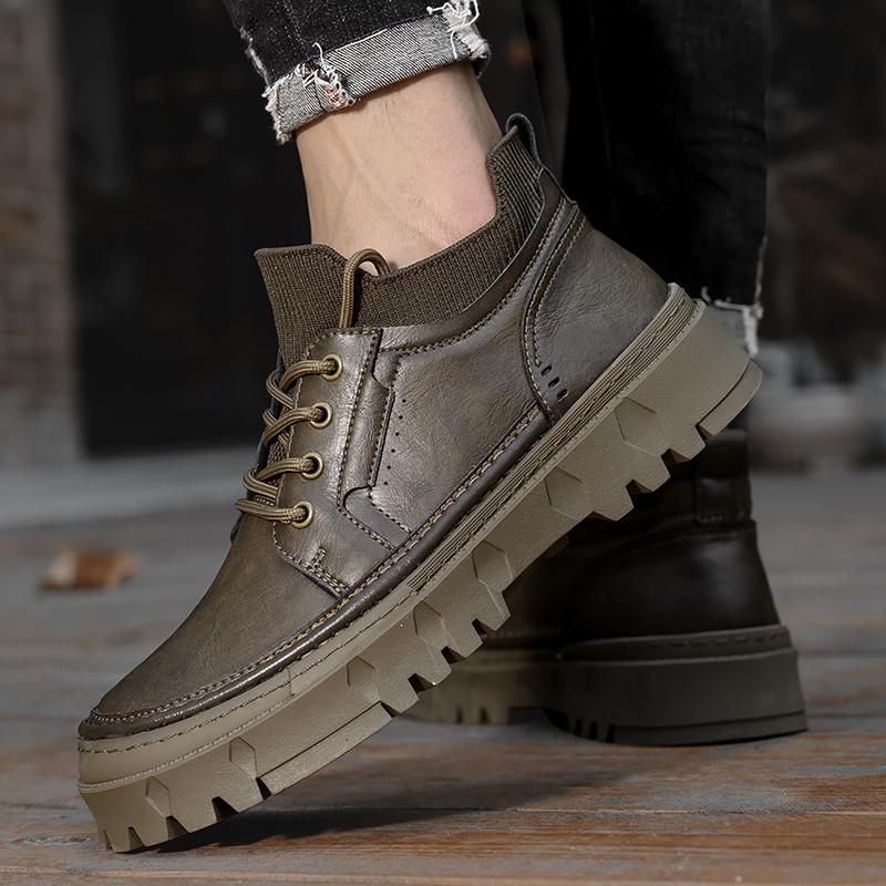 FashionOutdoor Male Shoes Genuine Leather Male Comfortable Sneakers Genuine Leather Men Lace-Up Casual Shoes All-match Driving Shoes