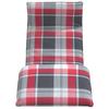 Foldable Sun Lounger Red Checkered Pattern 175 x 54 x 8.5 cm Oxford Fabric