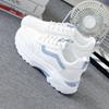Fashion Dad's shoes breathable summer women's shoes student running mesh sports shoes women's trendy thick soled white shoes