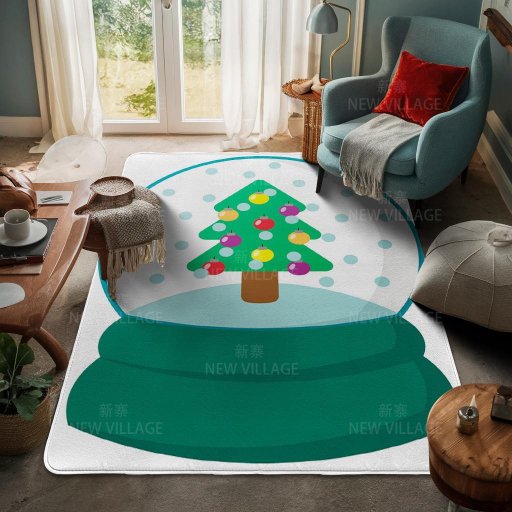 House Entrance Carpet Home Door Mat Living Room Bath Foot Bathroom Non-slip Water Absorption Rugs Bath Merry Christmas Winter