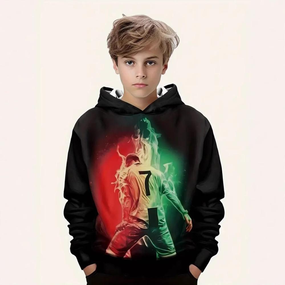 Children's Sports Style 3D Digital Printed Boys' Fashion Hoodie Sweatshirts