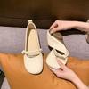 Mary Jane Women's Shoes 2025 Spring New Fairy with Skirt Shallow Mouth Flat Bottom Versatile Thick Heel Soft Sole Doudou Single Shoes