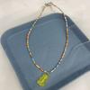 Korean Multicolored Bear Pendant Necklace Bohemia Love-heart Ornament Collar Chain Rice Beaded Choker Chain for Girls