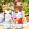 2x Easter Statue Animal Sculpture Bunny Figurine Decorative Crafts for Holiday Bookshelf