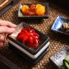 4Pcs Ceramic Rectangle Small Sauce Dish Japanese Style Flavoring Sushi Mustard Plate Soy Sauce Cherry Blossom Pepper Tray Home