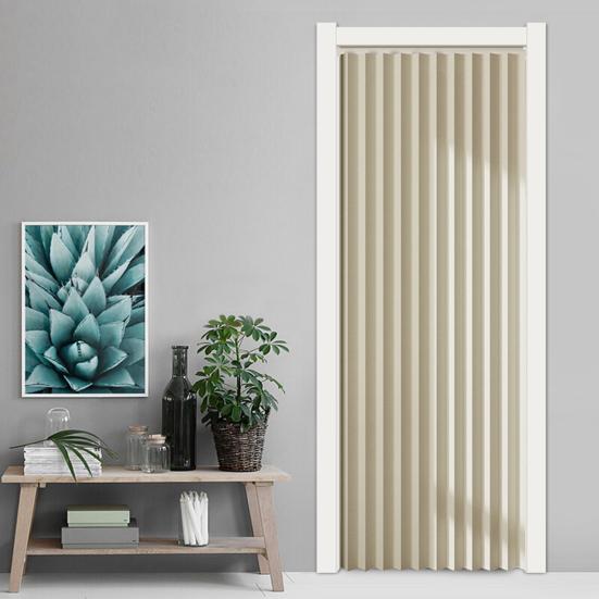 Magnetic Door Curtain Punch-free Folding Windproof Pleated Privacy Protection Invisible Thicken Bedroom Room Room Doorway Curtain Suitable for 55-80CM