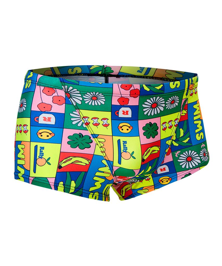 Laelliseupocheu [Osmr682 Mlt] Cartoon Short Square Regular Men'S Swimwear Multi