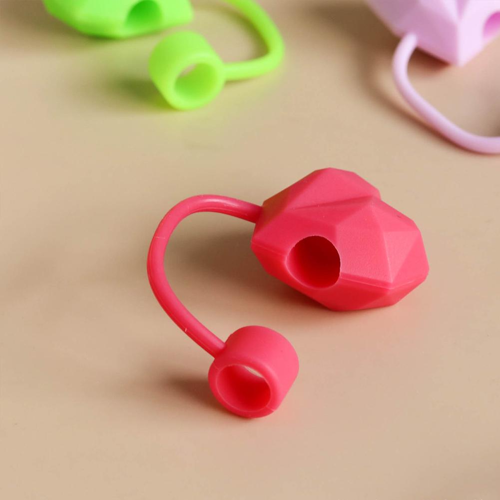 10pcs Cute Diamond Silicone Straw Covers For Stanley Cup 10mm 30&40Oz Tumbler With Handle Reusable Sippy Plug Cap Tips Cup Acces