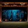 Halloween Garage Door Cover Terrifying Skull Lantern Background Banner Outdoor Waterproof Decoration Mural Backdrop Cover