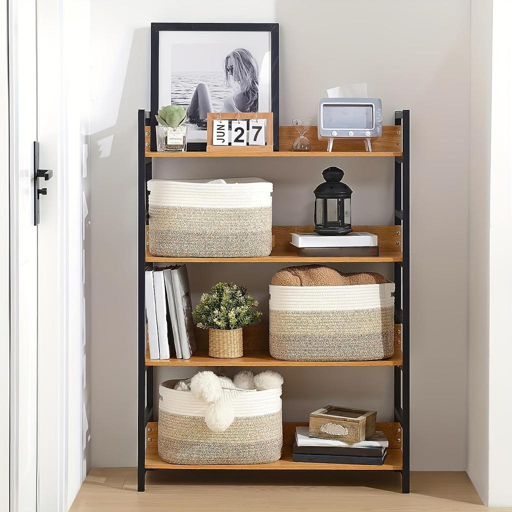 Velkokapacitní obdélný pletený úložný koš z bavlněné šňůry na stůl a prádlo