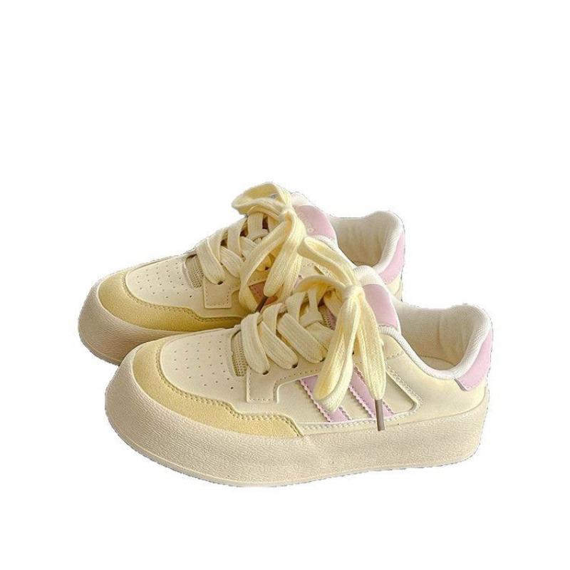 thick-soled candy color little white shoes women's spring new color matching single shoes campus versatile board shoes