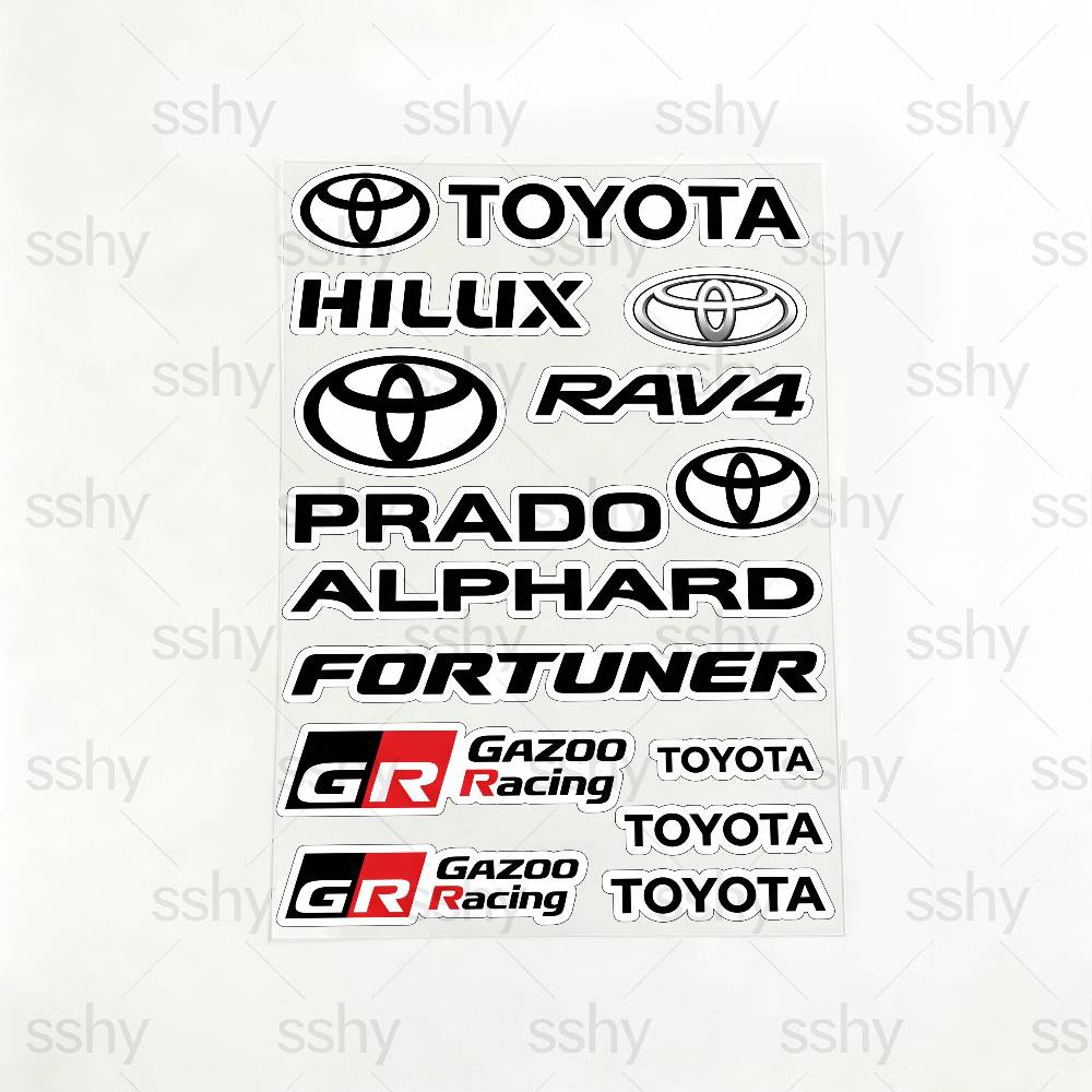 

FOR TOYOTA TRO GR Universal Waterproof Reflective Decorative Decals Scratch Hide For Car Motorcycle Helmet Water Cup Fridge 20x30cm