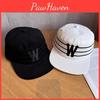 Letter W Embroidery Striped Baseball Cap With Sun Protection For Men And Women