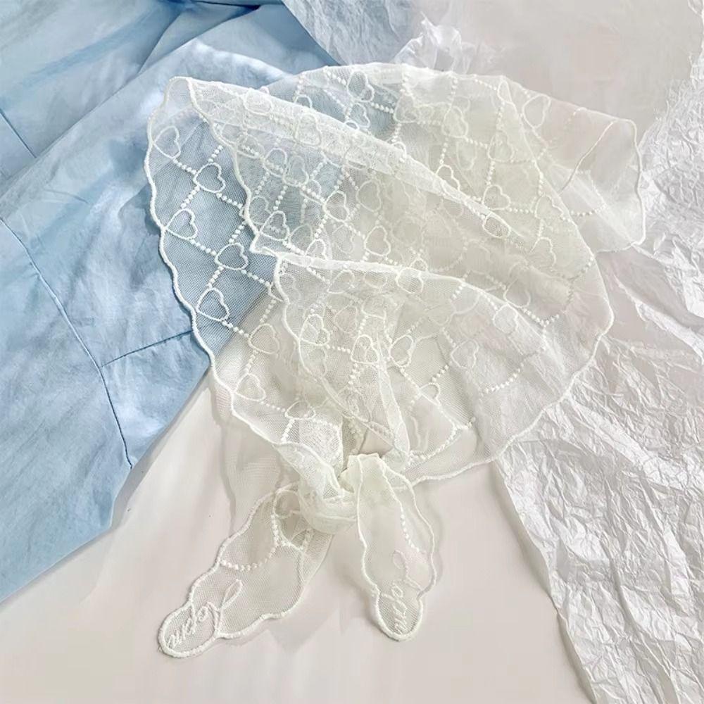 Embroidery Lace Scarf Hollow Out Hair Scarf Headband Vintage Foulard Bandana  for Women