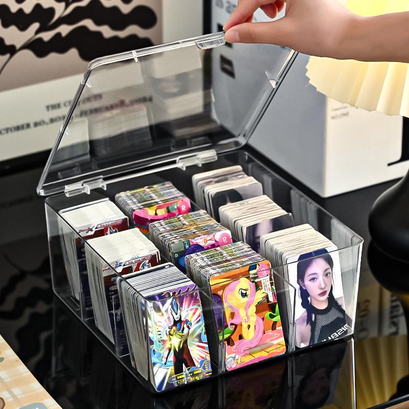 Transparent Large-Capacity Game Card and Cable Organizer with Removable Dividers